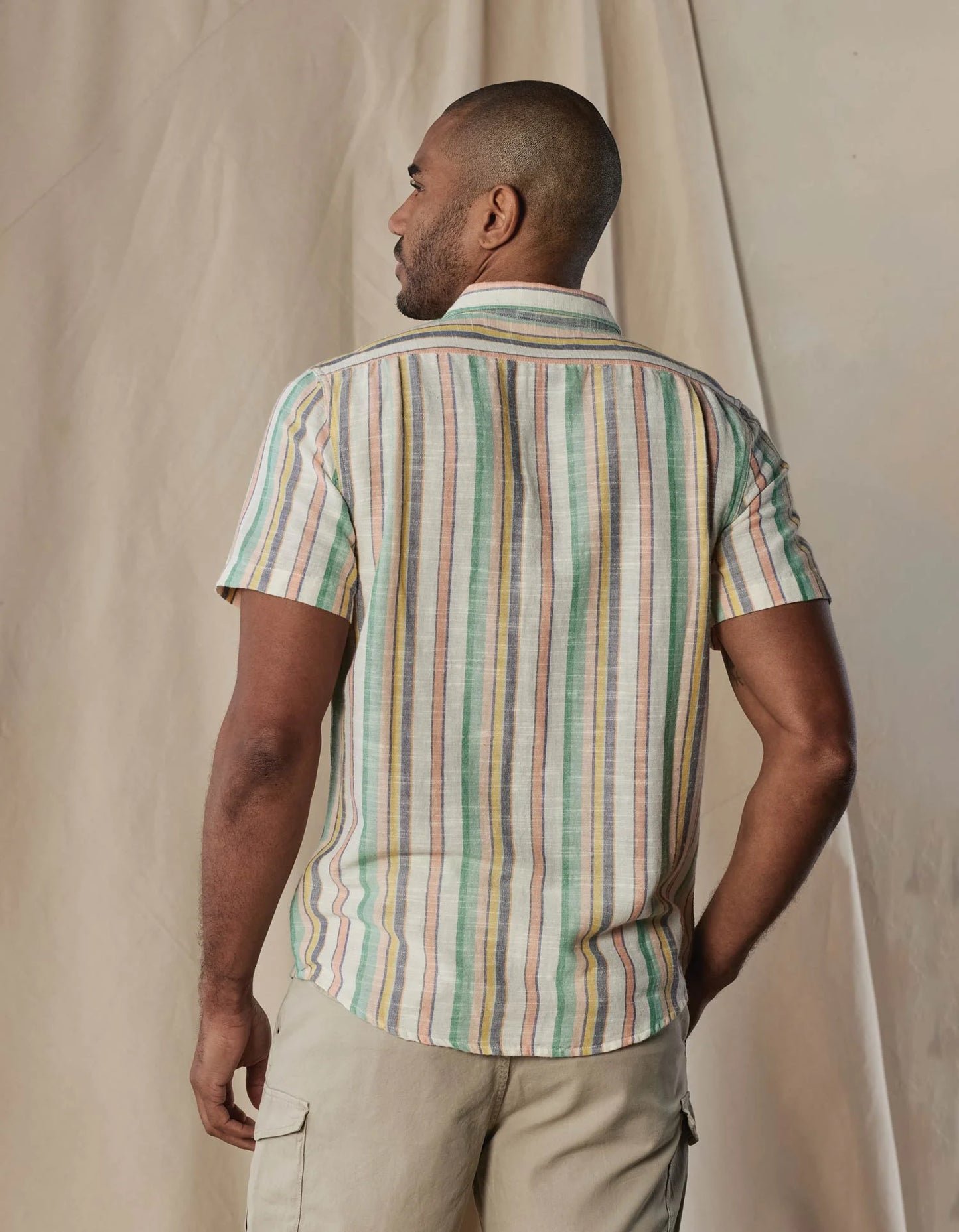 Freshwater button up shirt- Sherbet Stripe