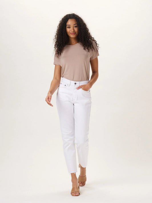 Hi-Rise Ankle Skimmer in White